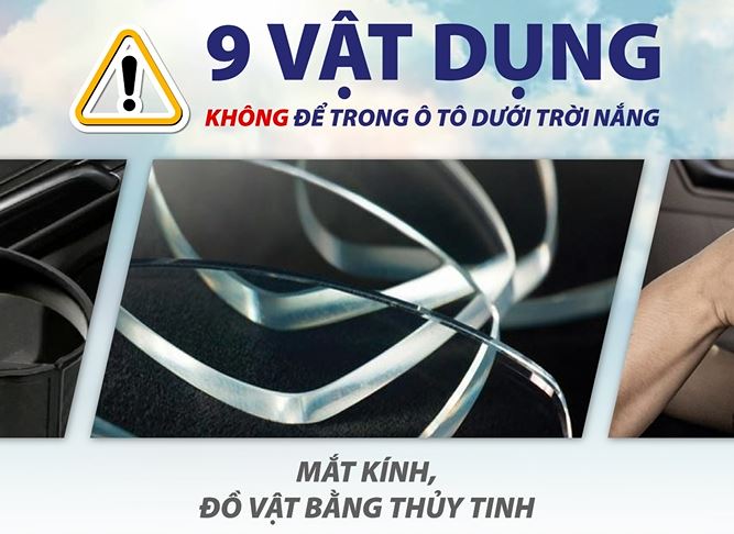 Mắt kính, vật bằng thủy tinh: Vật Dụng Để Trong Ô Tô Tiềm Ẩn Nguy Cơ Cháy Nổ