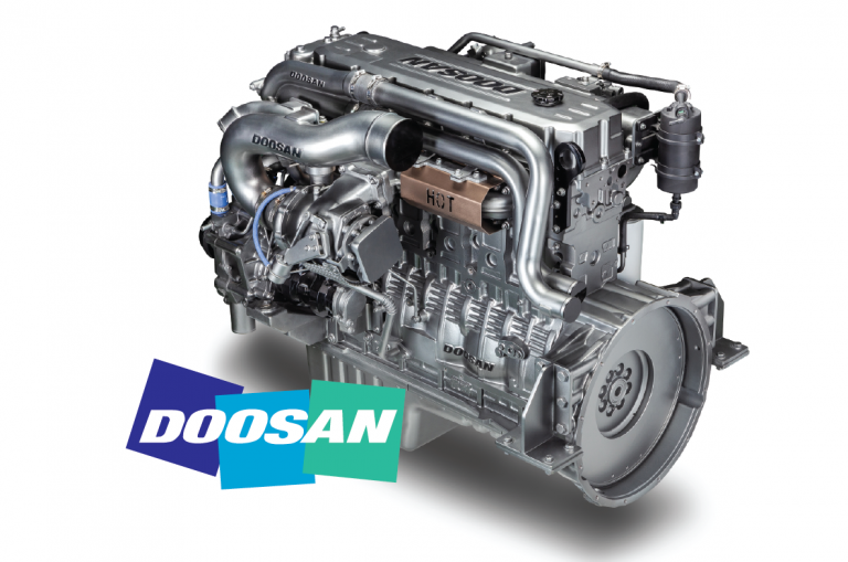 Engine DOOSAN Diesel DX12E, Max power: 440PS/1.900 rpm; Max torque: 2.108N.m/1.200rpm; Displacement: 11.051cc
