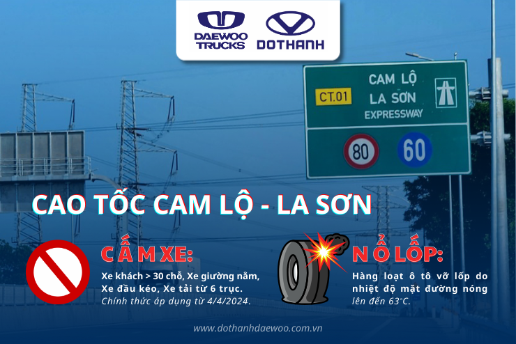 Tin tức cao tốc Cam Lộ - La Sơn: Cấm xe khách 30 chỗ, xe tải nặng và tình trạng xe vỡ lốp do mặt đường nóng