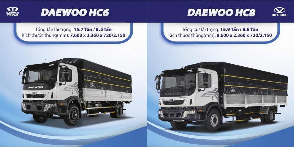 Kích thước thùng xe tải Daewoo Maximus HC Series