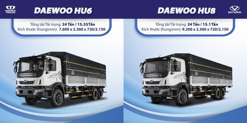 Kích thước thùng xe tải Daewoo Maximus HU Series