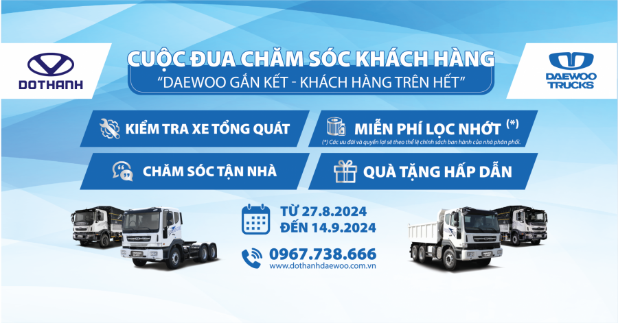 Chương trình CUỘC ĐUA CHĂM SÓC KHÁCH HÀNG 2024: “Daewoo Gắn Kết - Khách Hàng Trên Hết”