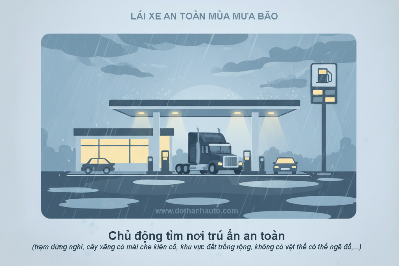 10 NGUYÊN TẮC VÀNG LÁI XE MÙA MƯA BÃO | Lái xe an toàn, chủ động tìm nơi trú trong tình huống nguy hiểm