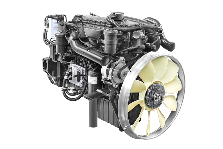 Động cơ DOOSAN DL06K Công suất: 280PS/2.500 rpm Momen xoắn: 981N.m/1.400rpm Dung tích xylanh: 5.890cc